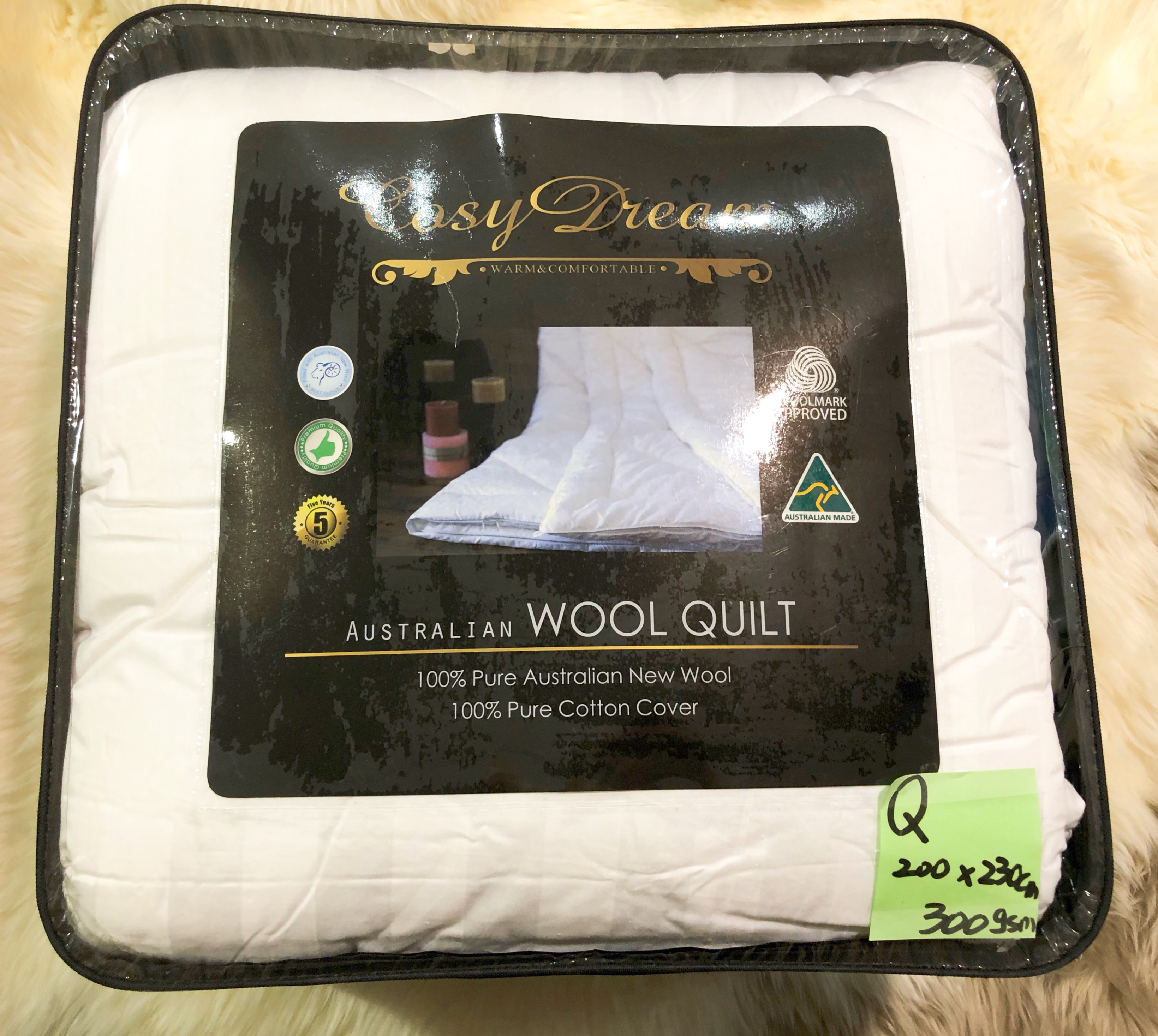 Cosydream Queen Size 300gsm 羊毛被（袋装）